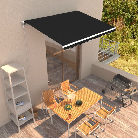 vidaXL Manual Retractable Awning 350x250 cm Anthracite