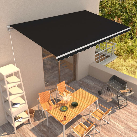 vidaXL Manual Retractable Awning 500x300 cm Anthracite