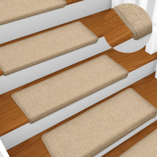 vidaXL Carpet Stair Treads 15 pcs 65x21x4 cm Taupe