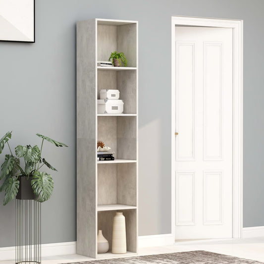 vidaXL Book Cabinet Concrete Grey 40x30x189 cm Engineered Wood