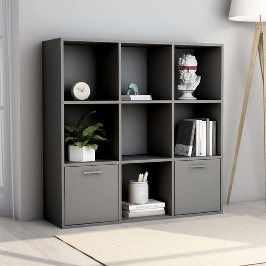 vidaXL Book Cabinet Grey 98x30x98 cm Engineered Wood