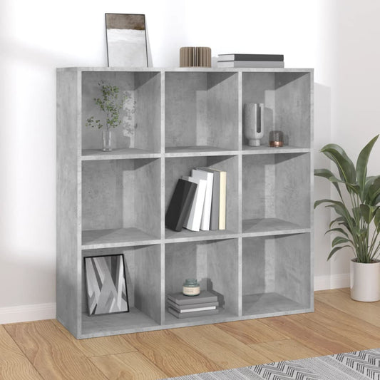 vidaXL Book Cabinet Concrete Grey 98x30x98 cm Engineered Wood