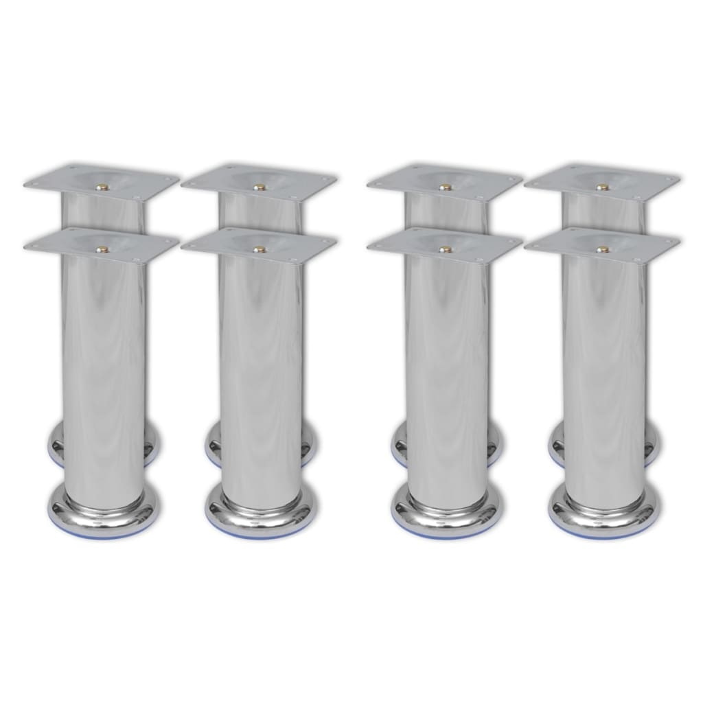vidaXL Sofa Legs 8 pcs Round Chrome 180 mm