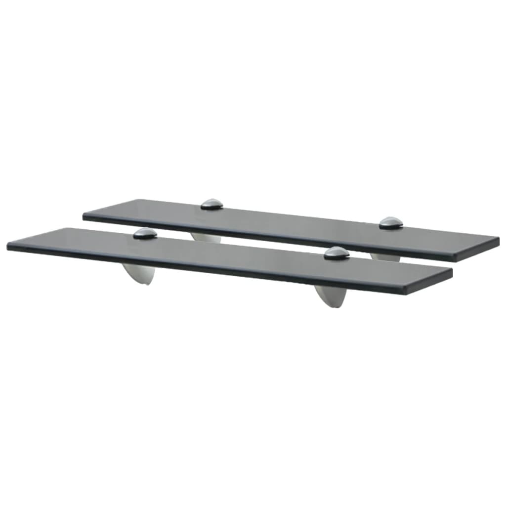 vidaXL Floating Shelves 2 pcs Glass 50x10 cm 8 mm
