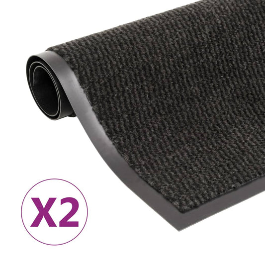 vidaXL Dust Control Mats 2 pcs Rectangular Tufted 60x90 cm Black