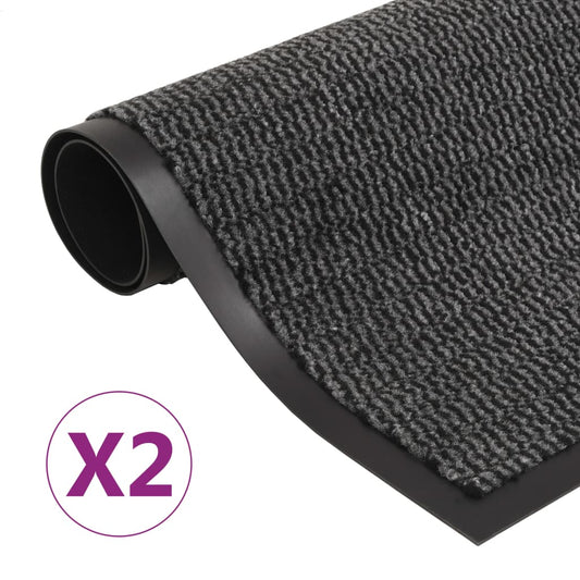 vidaXL Dust Control Mats 2 pcs Rectangular Tufted 80x120 cm Anthracite
