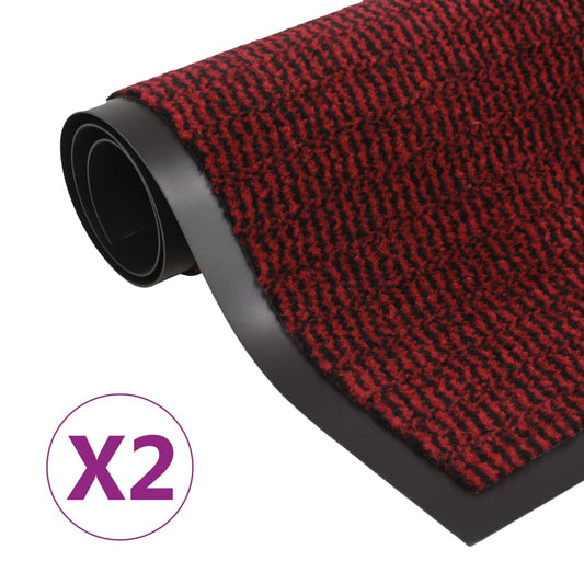 vidaXL Dust Control Mats 2 pcs Rectangular Tufted 120x180 cm Red
