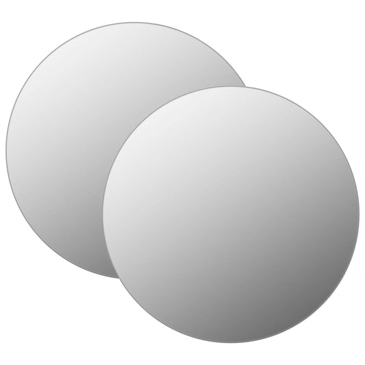 vidaXL Wall Mirrors 2 pcs 60 cm Round Glass