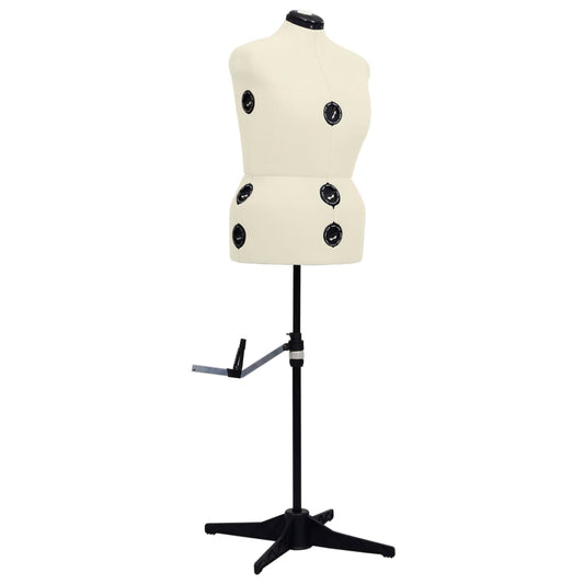 vidaXL Adjustable Dress Form Female Cream L Size 44-50