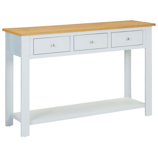 vidaXL Console Table 118x35x77 cm Solid Oak Wood