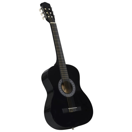 vidaXL Classical Guitar for Beginner and Kids Black 3/4 36"