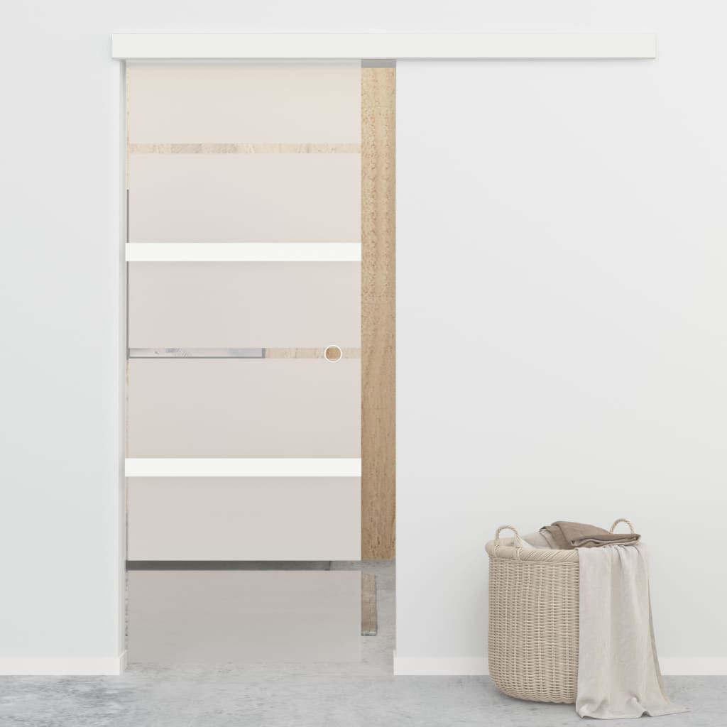 vidaXL Sliding Door with Soft Stops ESG Glass and Aluminium 76x205 cm