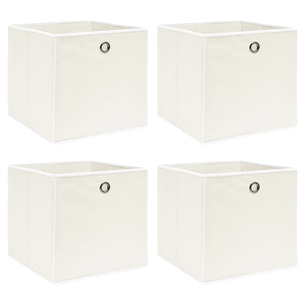 vidaXL Storage Boxes 4 pcs White 32x32x32 cm Fabric