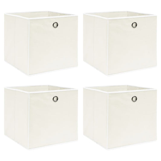 vidaXL Storage Boxes 4 pcs White 32x32x32 cm Fabric