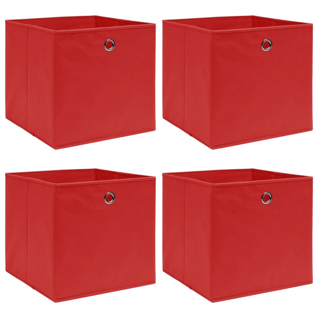 vidaXL Storage Boxes 4 pcs Red 32x32x32 cm Fabric