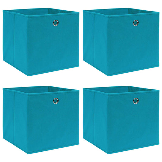 vidaXL Storage Boxes 4 pcs Baby Blue 32x32x32 cm Fabric