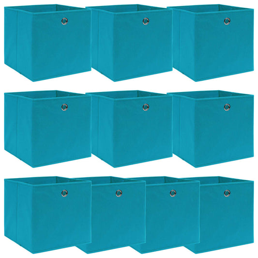 vidaXL Storage Boxes 10 pcs Baby Blue 32x32x32 cm Fabric