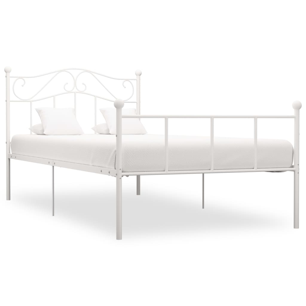 vidaXL Bed Frame White Metal 100x200 cm