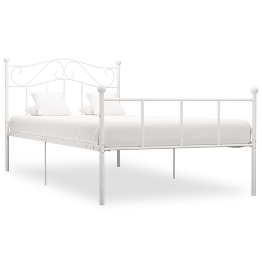 vidaXL Bed Frame White Metal 100x200 cm