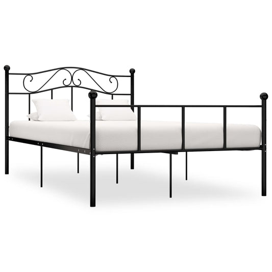 vidaXL Bed Frame Black Metal 140x200 cm