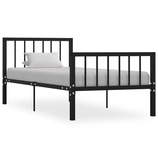 vidaXL Bed Frame Black Metal 100x200 cm