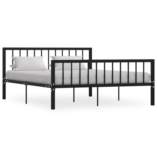 vidaXL Bed Frame Black Metal 160x200 cm