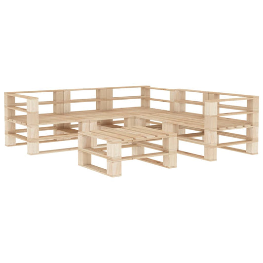 vidaXL 6 Piece Garden Pallets Lounge Set Wood