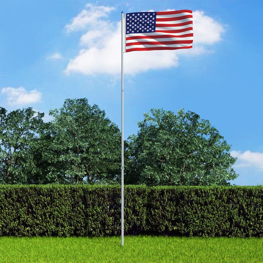 vidaXL US Flag and Pole Aluminium 6 m