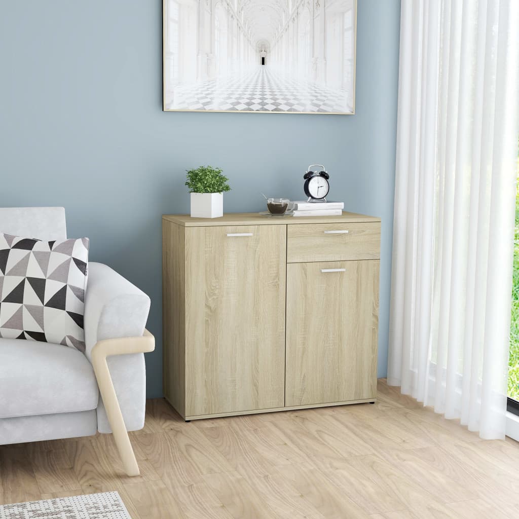 vidaXL Sideboard Sonoma Oak 80x36x75 cm Engineered Wood