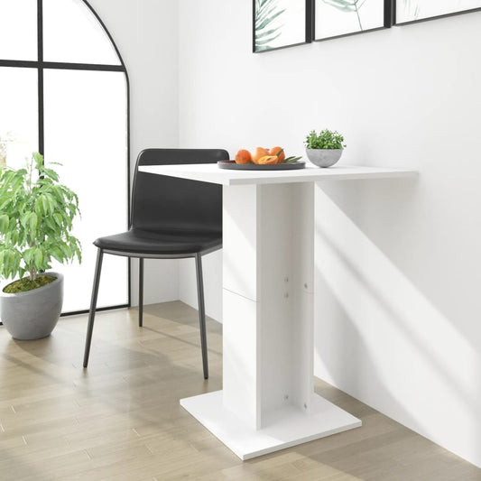 vidaXL Bistro Table White 60x60x75 cm Engineered Wood