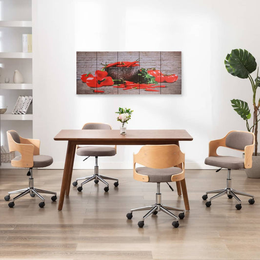 vidaXL Canvas Wall Print Set Paprika Multicolour 150x60 cm