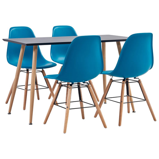 vidaXL 5 Piece Dining Set Plastic Turquoise
