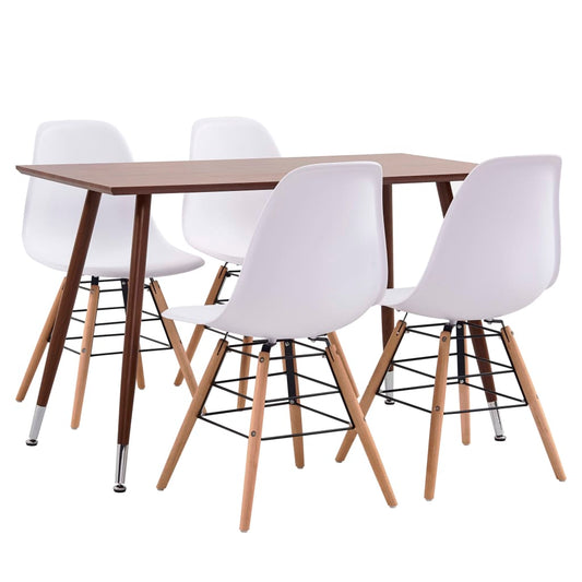 vidaXL 5 Piece Dining Set Plastic White