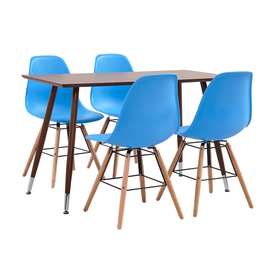 vidaXL 7 Piece Dining Set Plastic Blue