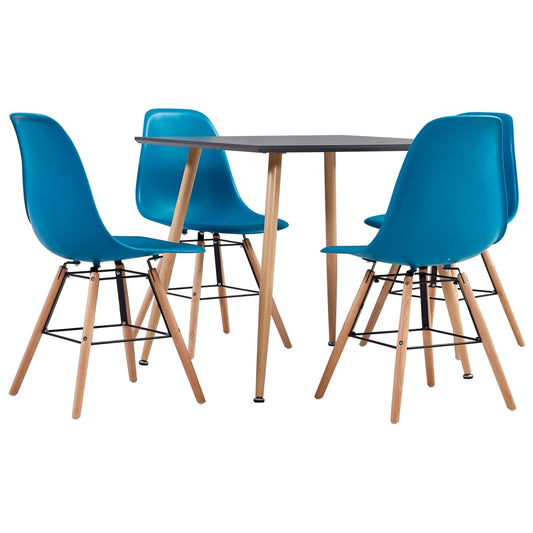 vidaXL 5 Piece Dining Set Plastic Turquoise