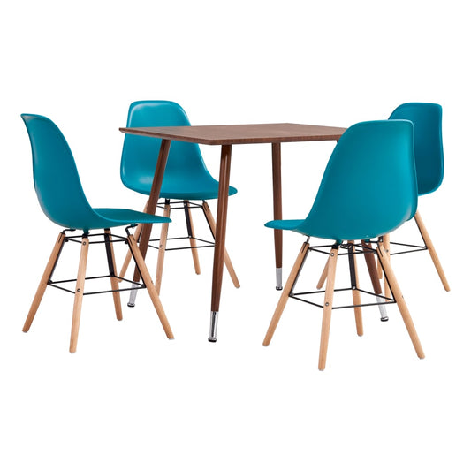 vidaXL 5 Piece Dining Set Plastic Turquoise