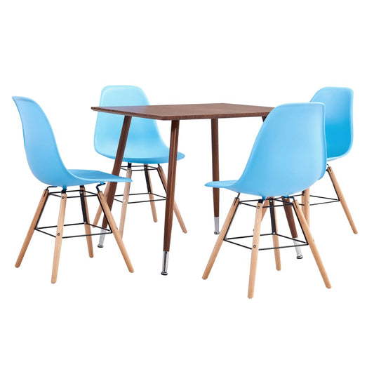 vidaXL 5 Piece Dining Set Plastic Blue