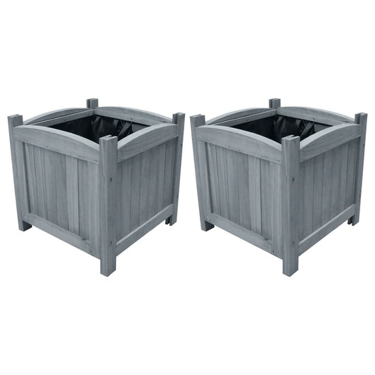vidaXL Garden Raised Beds 2 pcs 30x30x30 cm Solid Firwood