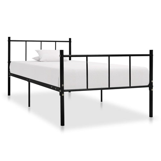 vidaXL Bed Frame Black Metal 90x200 cm
