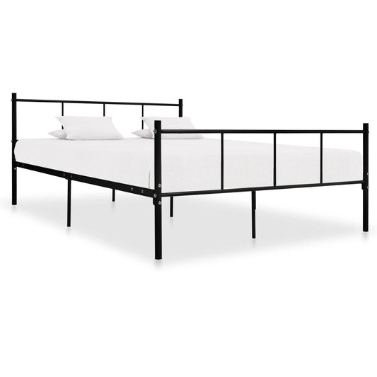 vidaXL Bed Frame Black Metal 140x200 cm