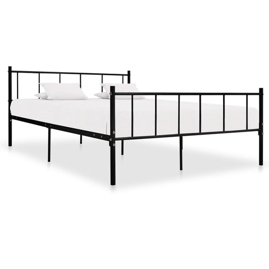 vidaXL Bed Frame Black Metal 180x200 cm 6FT Super King