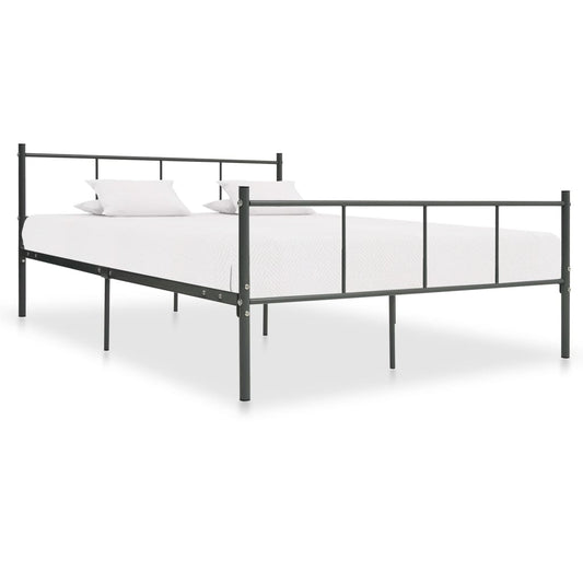 vidaXL Bed Frame Grey Metal 160x200 cm
