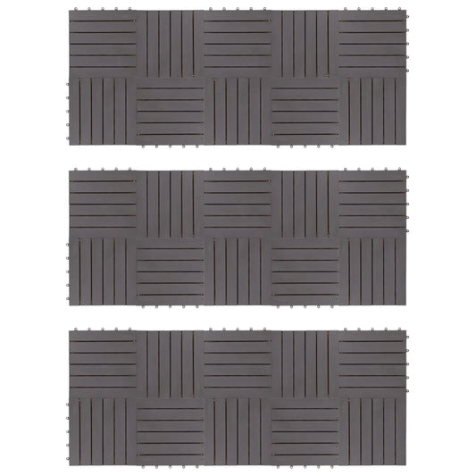 vidaXL Decking Tiles 30 pcs Grey Wash 30x30 cm Solid Acacia Wood