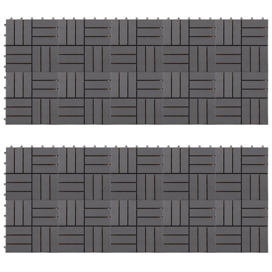 vidaXL Decking Tiles 20 pcs Grey Wash 30x30 cm Solid Acacia Wood