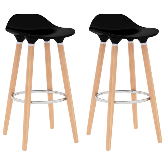 vidaXL Bar Chairs 2 pcs Black