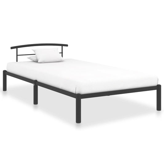 vidaXL Bed Frame Black Metal 90x200 cm