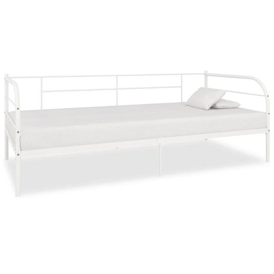 vidaXL Daybed Frame White Metal 90x200 cm