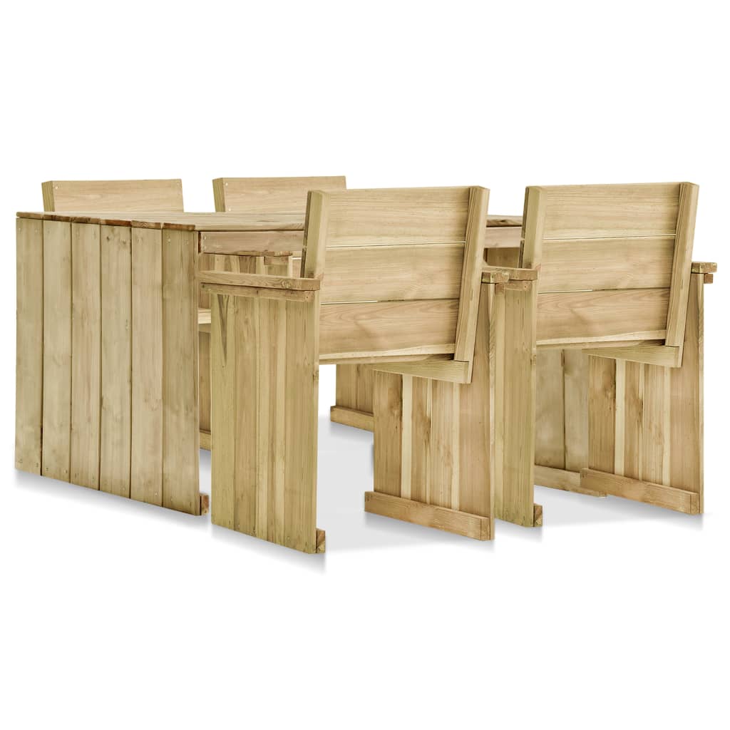 vidaXL 5 Piece Outdoor Dining Set Impregnated Pinewood