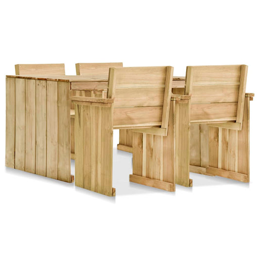 vidaXL 5 Piece Outdoor Dining Set Impregnated Pinewood
