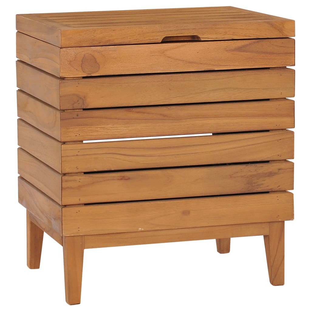 vidaXL Laundry Basket 40x30x45 cm Solid Teak Wood